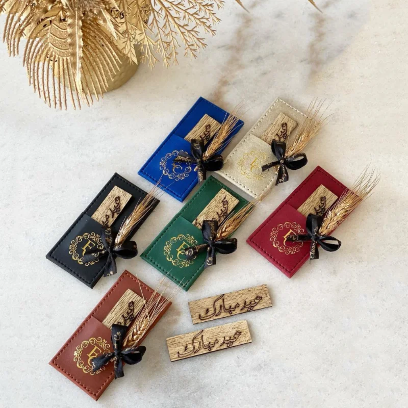 PU Leather Wedding Table Decor Oud Wood Holder Flower Holder Perfume Fragrance Bottle Case Giveaway Gift Tray for wedding Party