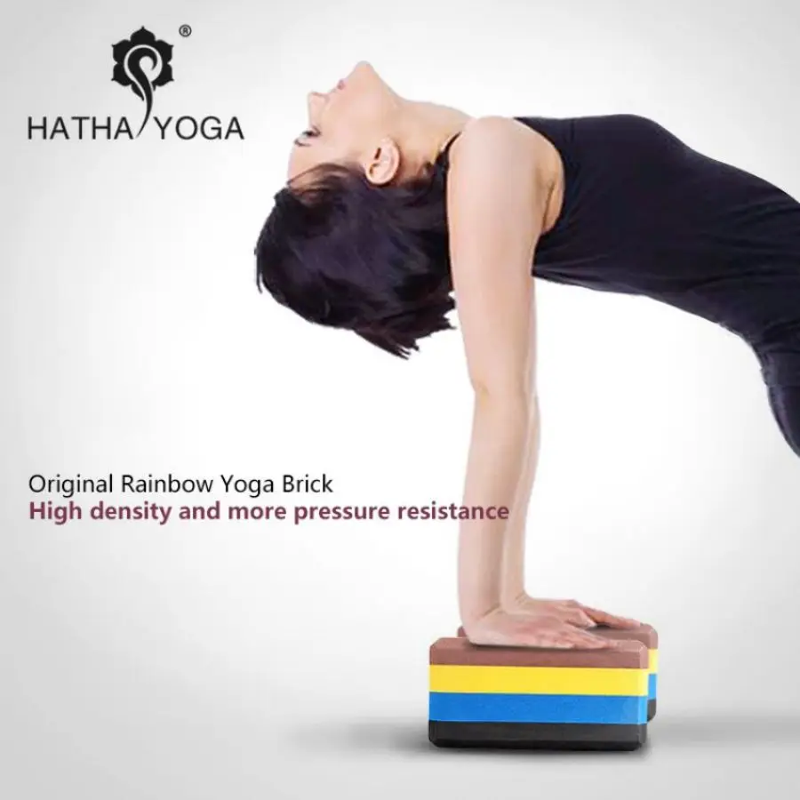 
Hot Sale Rainbow Color High Density Yoga Aid Eva Yoga Block Fitness 