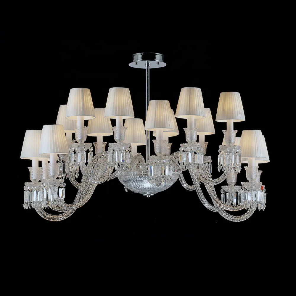 European Style Traditional Crystal Candle Chandeliers with Glass Lampshade for wedding decoration