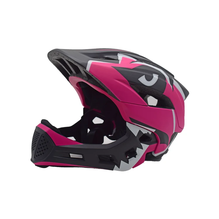 LC High Quality Full Face Sports Shark Pink Kids Bicycle Helmet