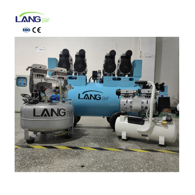 Low Noise Oil Free Piston Air Compressor 50L Portable Pump 550w Dental Silent Oilless Air Compressor For Painting