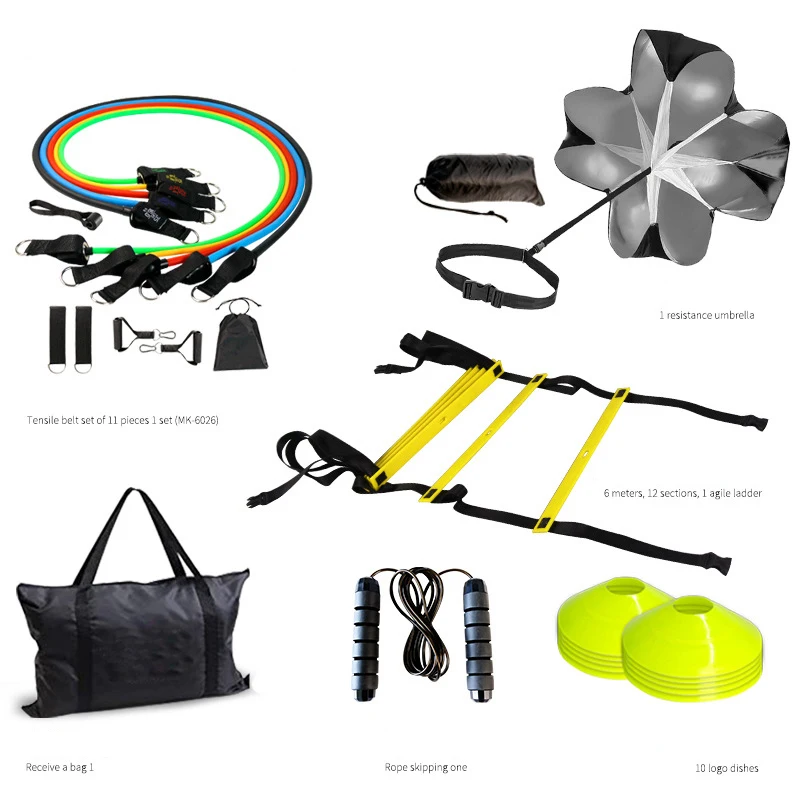 Custom Speed Soccer Football Agility Ladder Agility Equipment Training Set Cones Hurdles Parachute