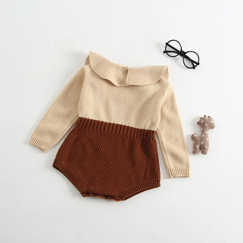 
Wholesale Newborn Babygirl Clothing Rompers Wool Knitting Tops Long Sleeve Romper Warm Outfits Clothes Baby Girls Sweater 