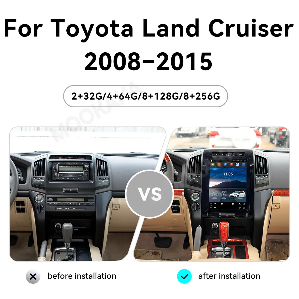 MOOKAKA 12 1 дюймов автомобильный радиоприемник для Toyota Land Cruiser 2008-2015 DVD-плеер мультимедийный видеоплеер GPS навигация аудио