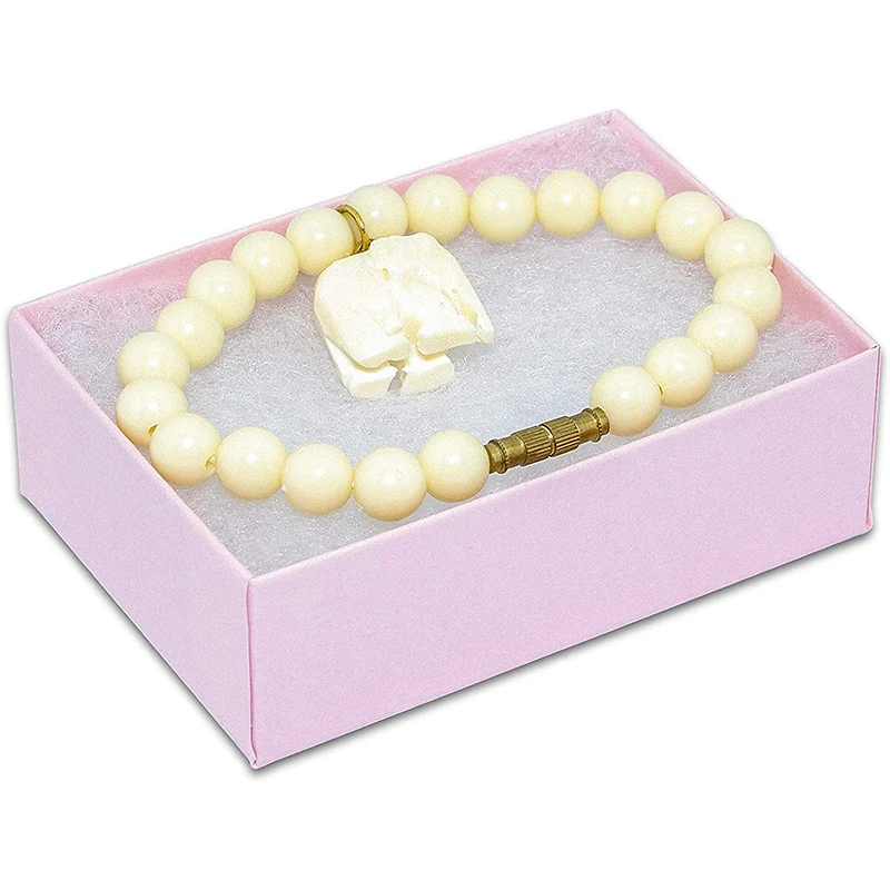 caja de joyeria Cotton Filled Cardboard Paper Jewelry Box Gift Case Pink