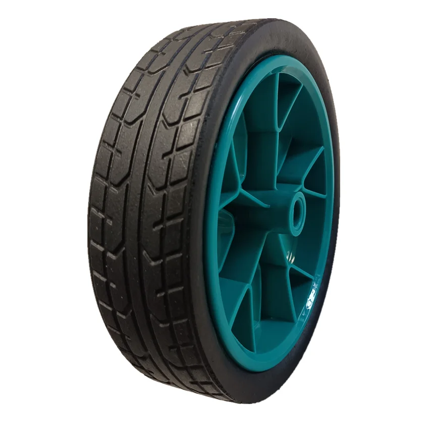 225mm powder solid rubber wheel with plastic rim for tool cart