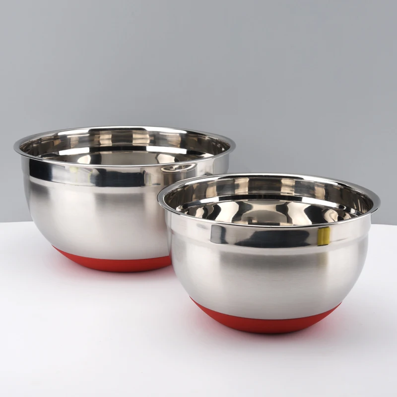 OEM Kitchen Tools Stainless Steel Mixing Bowl Food Grade Baking Tools Egg Bowl Salad Bowl Pack of 2