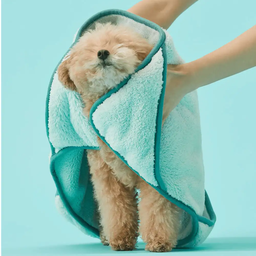 grooming microfibre gloves pet dog luxury cat shower bath robe unique wrap pet bath towels with hand pocket
