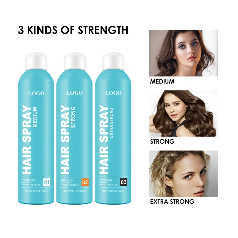 Factory OEM private label hair hold spray with argan oil quick dry and no sticky hair texture spray