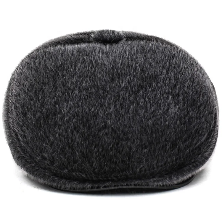 MIO Autumn and Winter Old Man Hat Imitation Mink Beret Senior Duck Tongue Fur Ivy