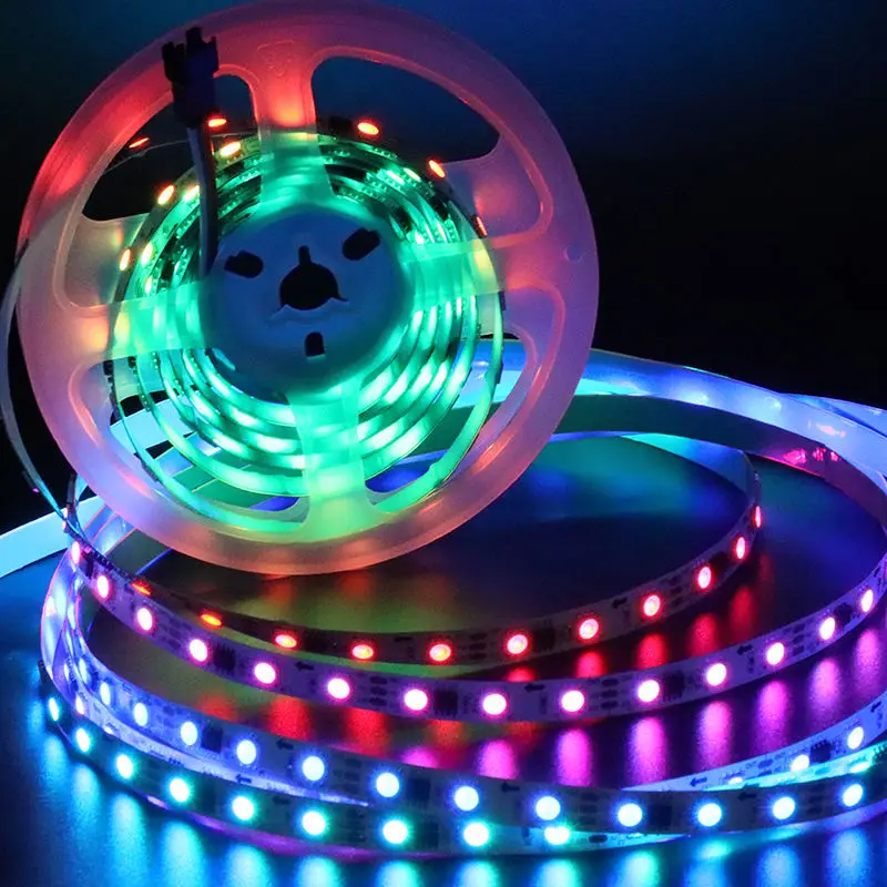 Gmjjh005 5050 60Leds/M  10Mm Rgbic Ip20 5050 Rgb Led Strip 5M/Roll Pixel Led Rgb Ws2811 Rgb Strip Light