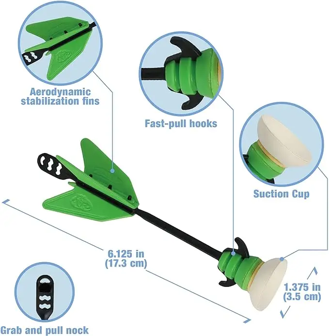 Kids Wrist Bow and Arrow Set with 3 Suction Cup Arrows and Moving Standing Target Weight Light Boys Girls Indoor and Outdoor