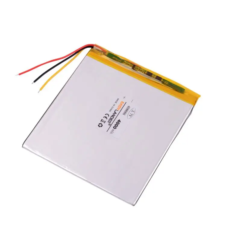 
3 wire 3.7V 4000mAH 408686 Polymer lithium ion / Li-ion battery for tablet prestigio 3777 the ritmix rmd-751 