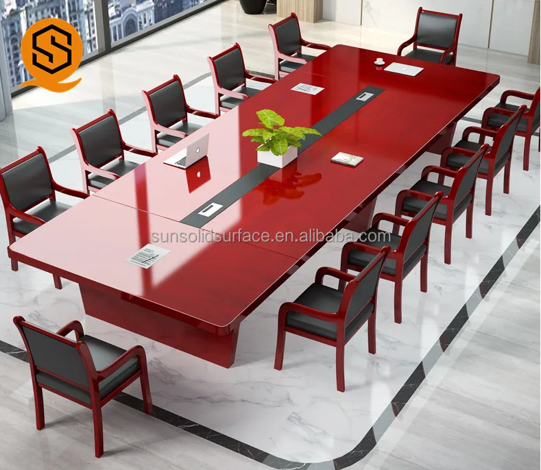 Factory Large Long Size Luxury Office Furniture MDF Wooden Conference Room Modern Office Desk Conference Meeting Table
