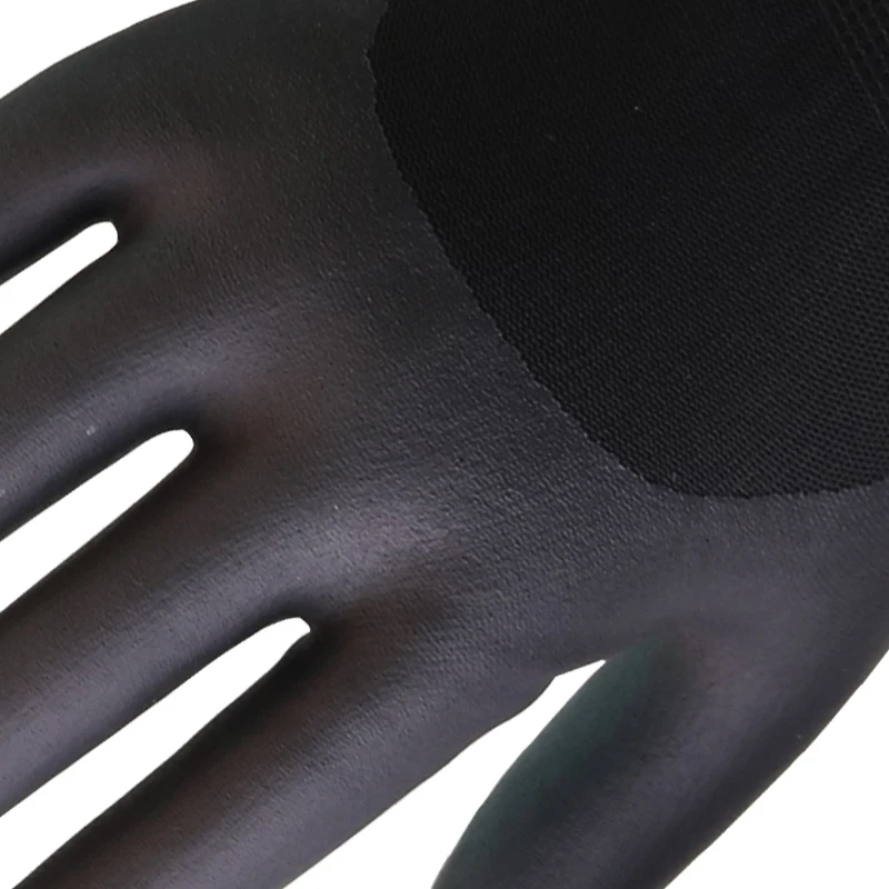 Construction construction wholesale customized black nitrile coating 3/2 impregnated work gloves protective safety gloves