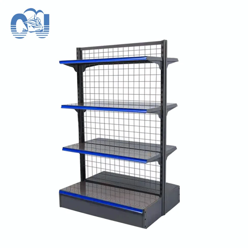 Полки для супермаркета Gondola Высококачественная холоднокатаная стальная прочная сетчатая