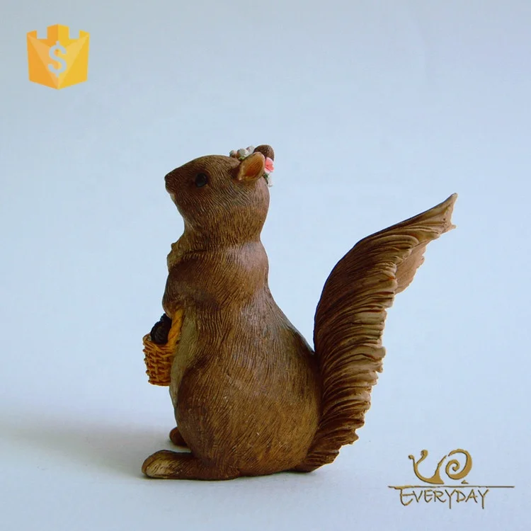 ED12874A Miniature Garden Decoration Animal Resin molds silicone Cartoon Squirrel Figurine Ornament Gift