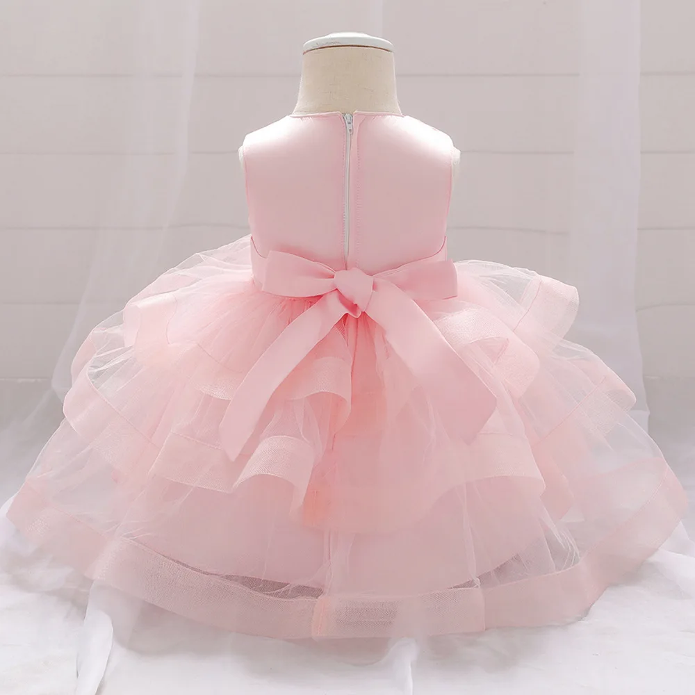 2023 Hot Sale Toddler Clothing Small Baby Girls Elegant Layered Satin Prom Dress For Party Formal dress