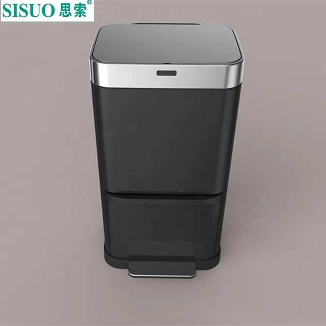 60L/70L Wholesale automatic save energy  big square drawer trash can pedal Kitchen waste bin  Office Hotel sensor dustbin