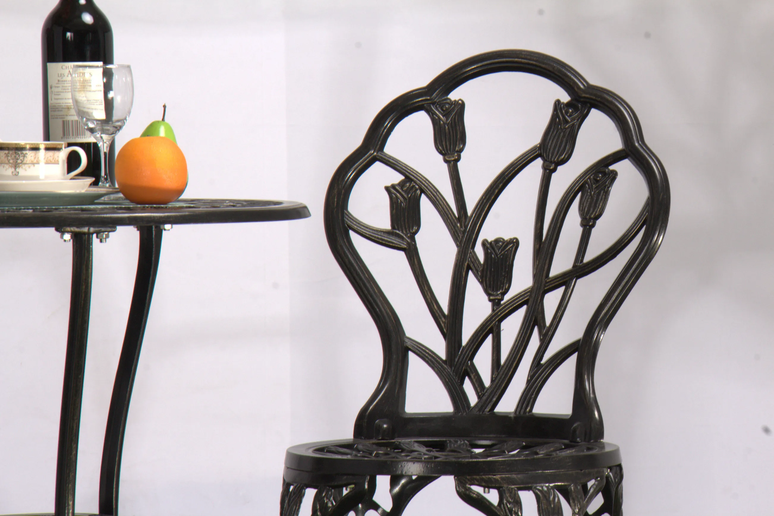 Best sale 3 pcs patio set outdoor cast aluminum garden furniture for 2 people use