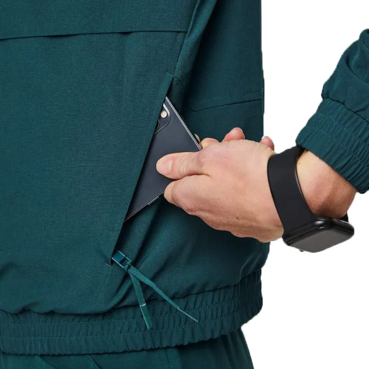 fashionable designs medical scrub long sleeves hospital uniform scrub with zipper scrub jacket set hospital