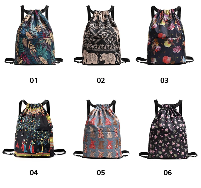 Custom Waterproof Foldable Drawstring Backpack Folding Backpack Travel Bag Large Capacity Draw String Hiking Back Pack