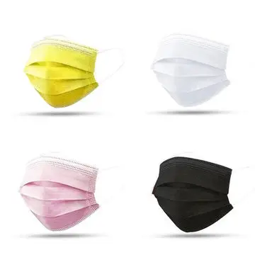 3 Layer Breathable Non-woven Multicolor Medical Disposable Face Masks with Nose Clip