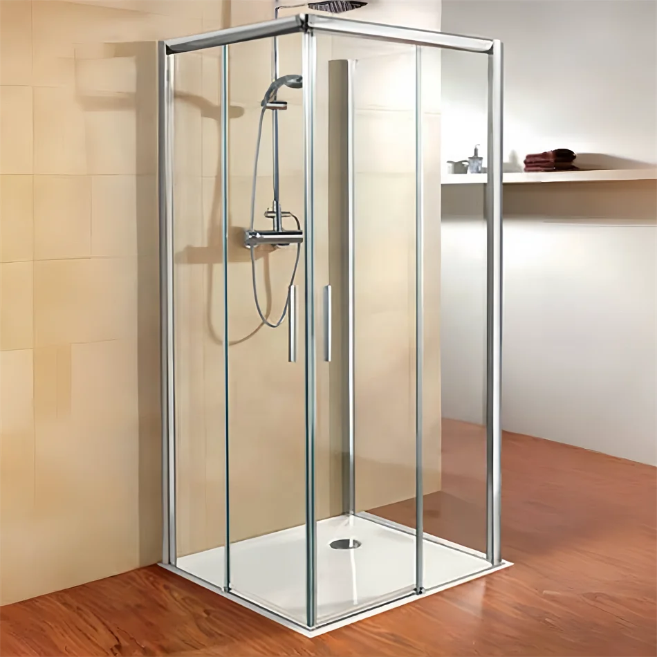 Oumeiga frame door for shower cubicle 760mm corner entry shower enclosures chrome profile