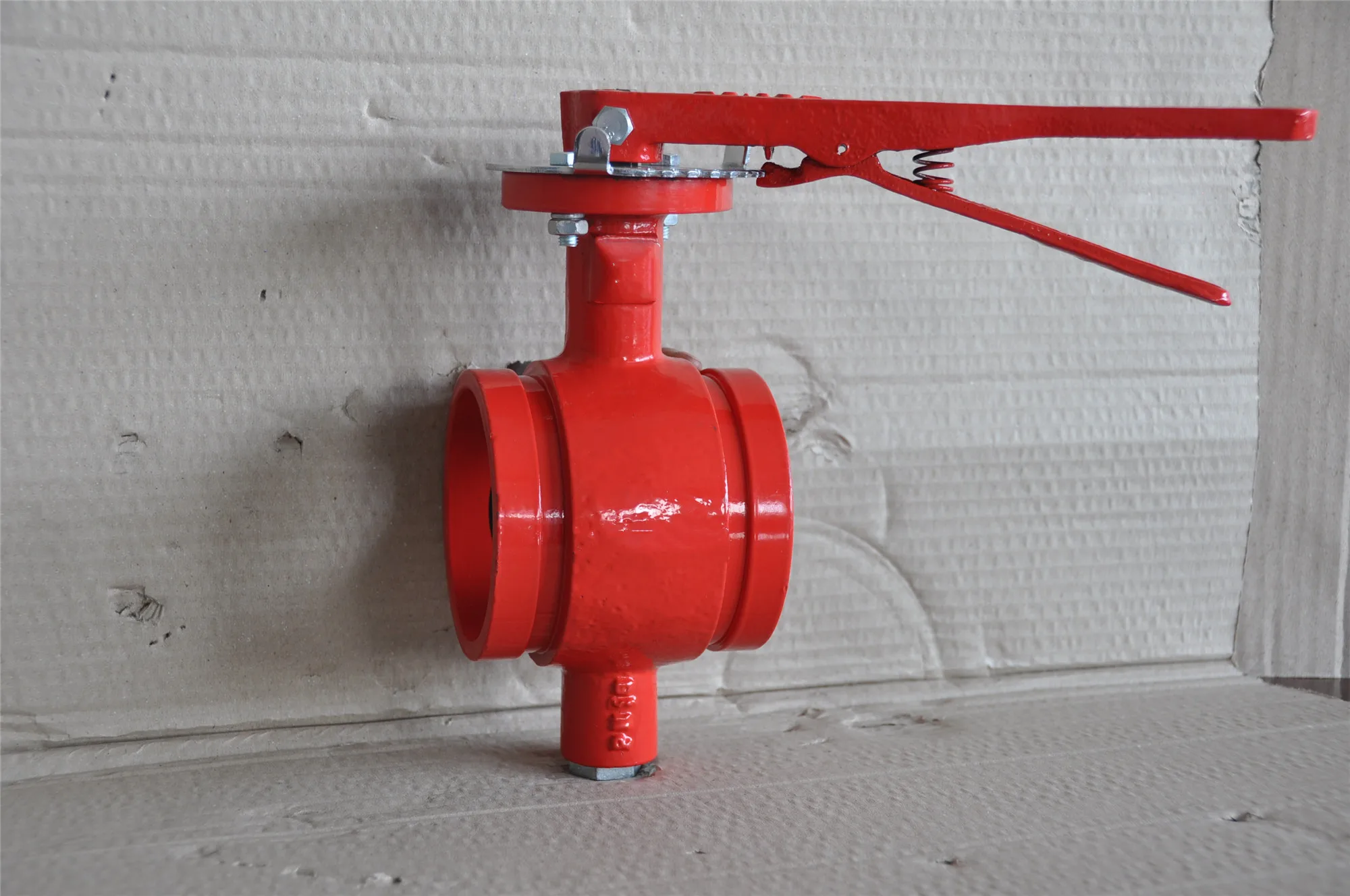 ASTM A536 rubber Grooved Butterfly valve Manual Ductile iron butterfly valve  grooved end   fire safe fire fighting