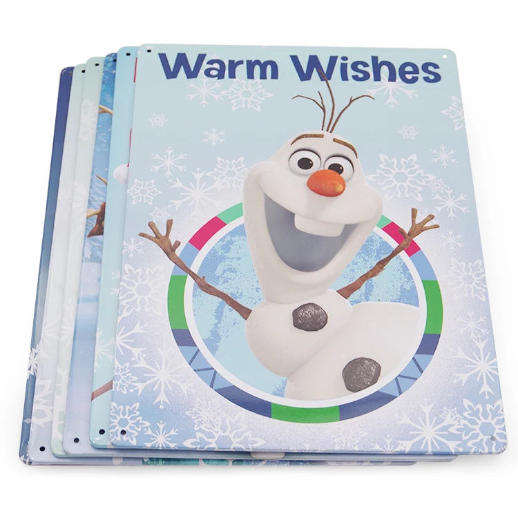 Wholesale Custom Printing A4 Size Black 12 Inches Embossed Metal Tin Sign