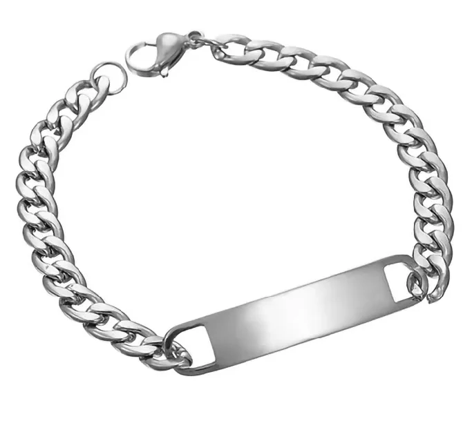 Custom Bracelet S925/14K/18K GOLDName Plate with Cuban Chain Bracelet