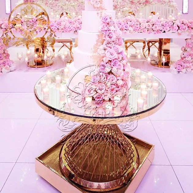 Glass Top Stainless Steel Materials Dessert Wedding Party Event Cake table