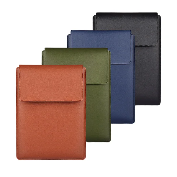 2023 Factory ultra thin foldable notebook stand bag pu leather laptop sleeve case laptop holder bag cover leather bag with stand