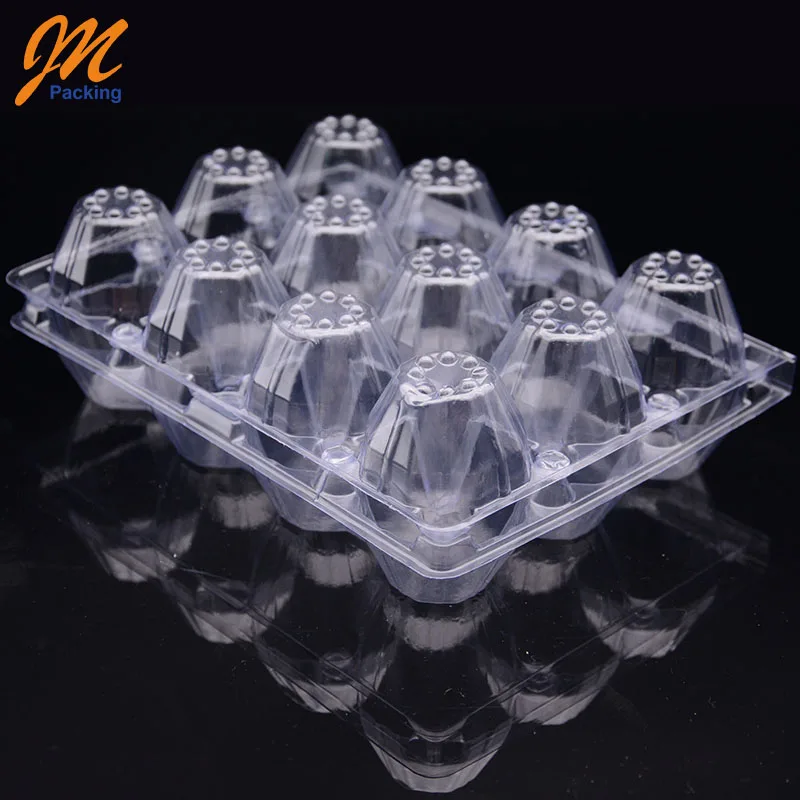 Оптовая продажа, одноразовый прозрачный пластиковый лоток для яиц из ПЭТ/ПВХ в блистере с 12 отверстиями