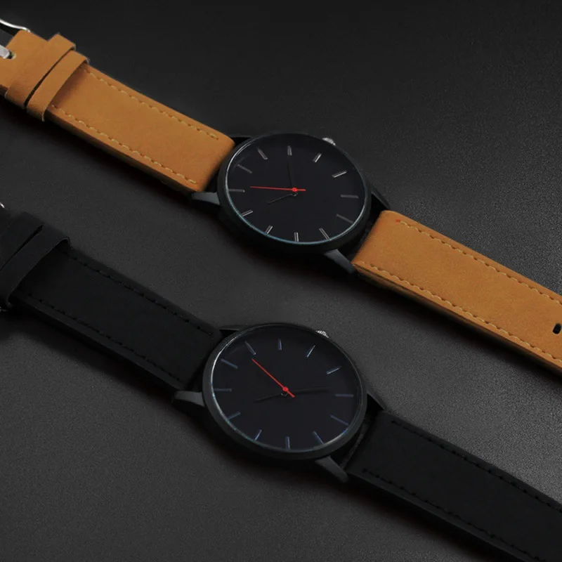 Деловые повседневные мужские часы, модные простые спортивные мужские кожаные часы с индивидуальным логотипом, маленькие часы OEM, мужские кварцевые часы