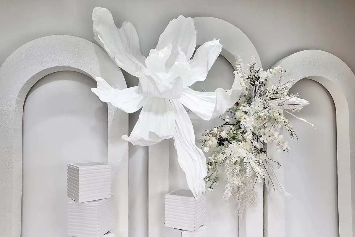 220cm Handmade Wedding Decoration Giant Flowers Artificial Large Size Paper Decorative Flowers For Wedding Party