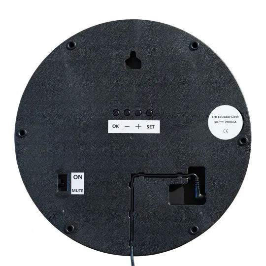 Horloge Murale Decoration Interieure  Clear LED Table Clock Round Automatic Chime LED Wall Clock with Temperature For Home Decor