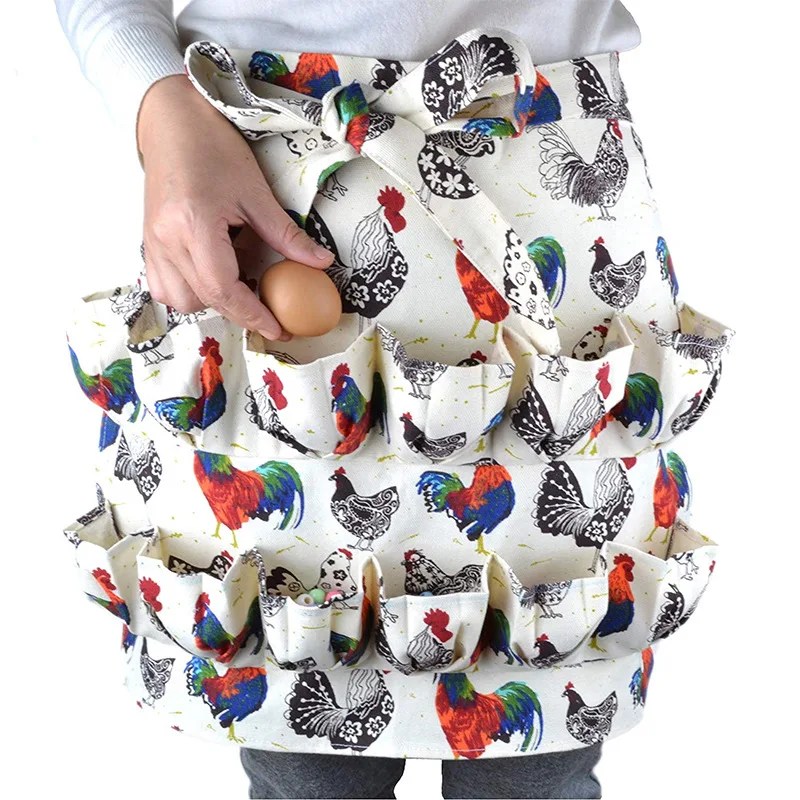 DUOLAI Deep Pockets Holder For Hense Duck Goose Egg Gathering Apron Eggs Holder Farm Work Aprons Egg Collecting Apron
