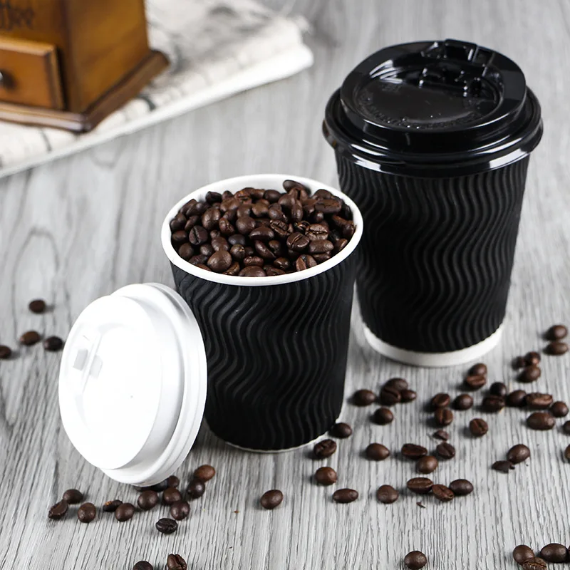 Wholesale 12oz double wall paper tea cup biodegradable disposable paper cups for coffee cup paper with logo