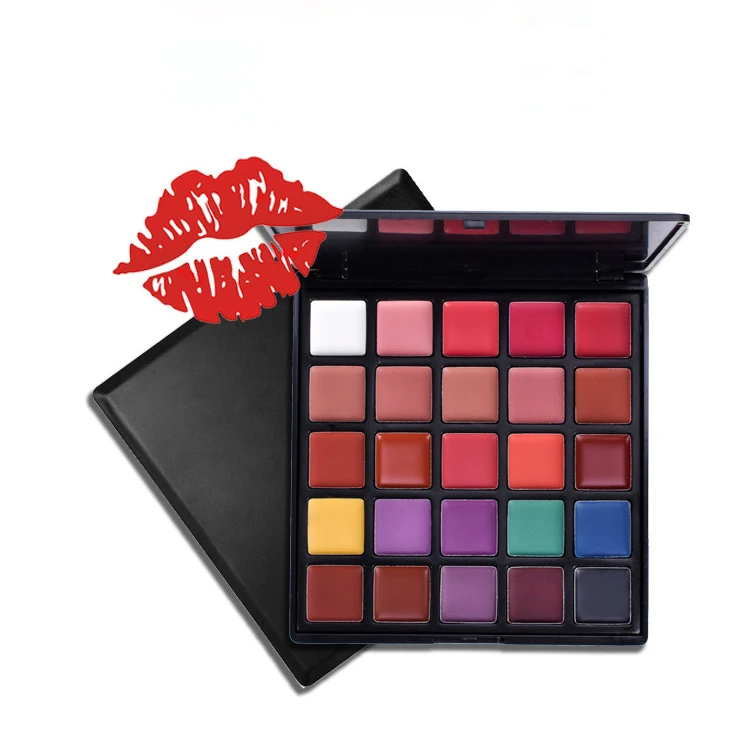 Custom Logo Makeup Cosmetics Lip Gloss Lipstick Palette 18 Colors Matte Lip Cream Palette