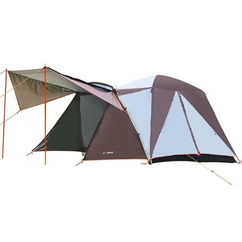 Wholesale New Design Double Layer Mosquito Waterproof Easy set up 3-4 Person Four Season Hiking Camping Tent