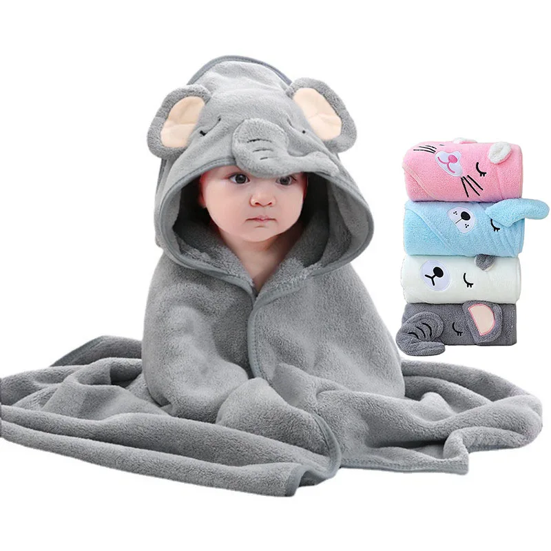 High quality organic cotton thick hooded new born girls boy poncho toddler baby kids bath towel 80x80cm