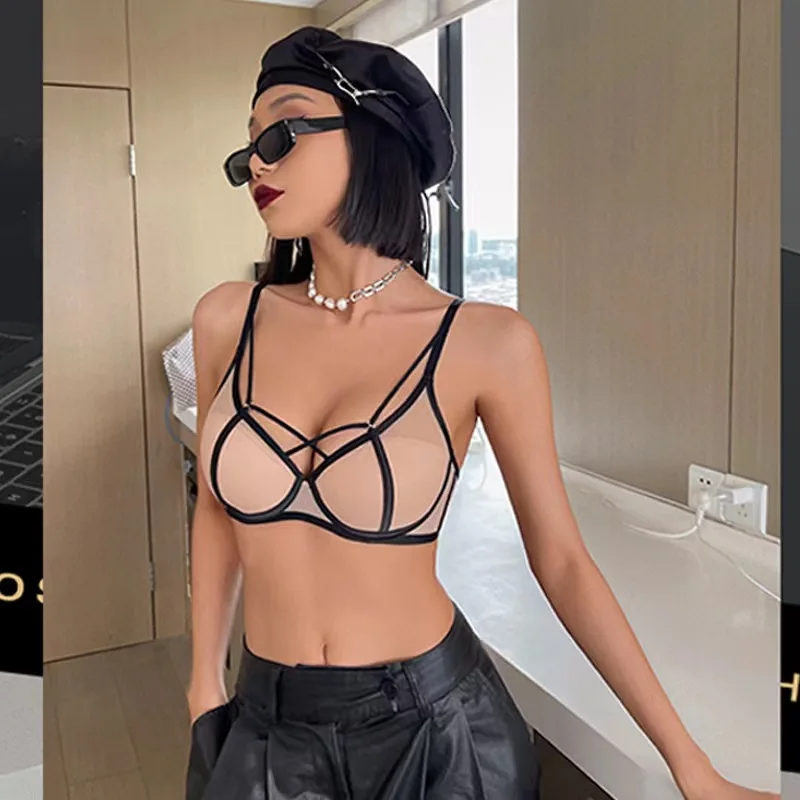 high quality women hot girl Gothic style lingerie erotic femme ronde western sexy bra underwear set