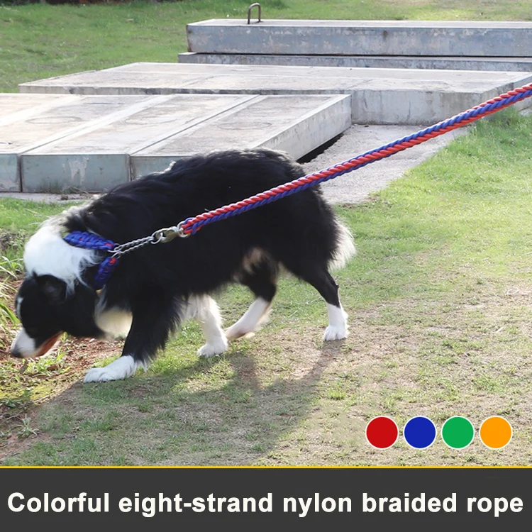  Новый стиль цветной нейлоновый плетеный поводок для собак поводки ошейники средних и больших