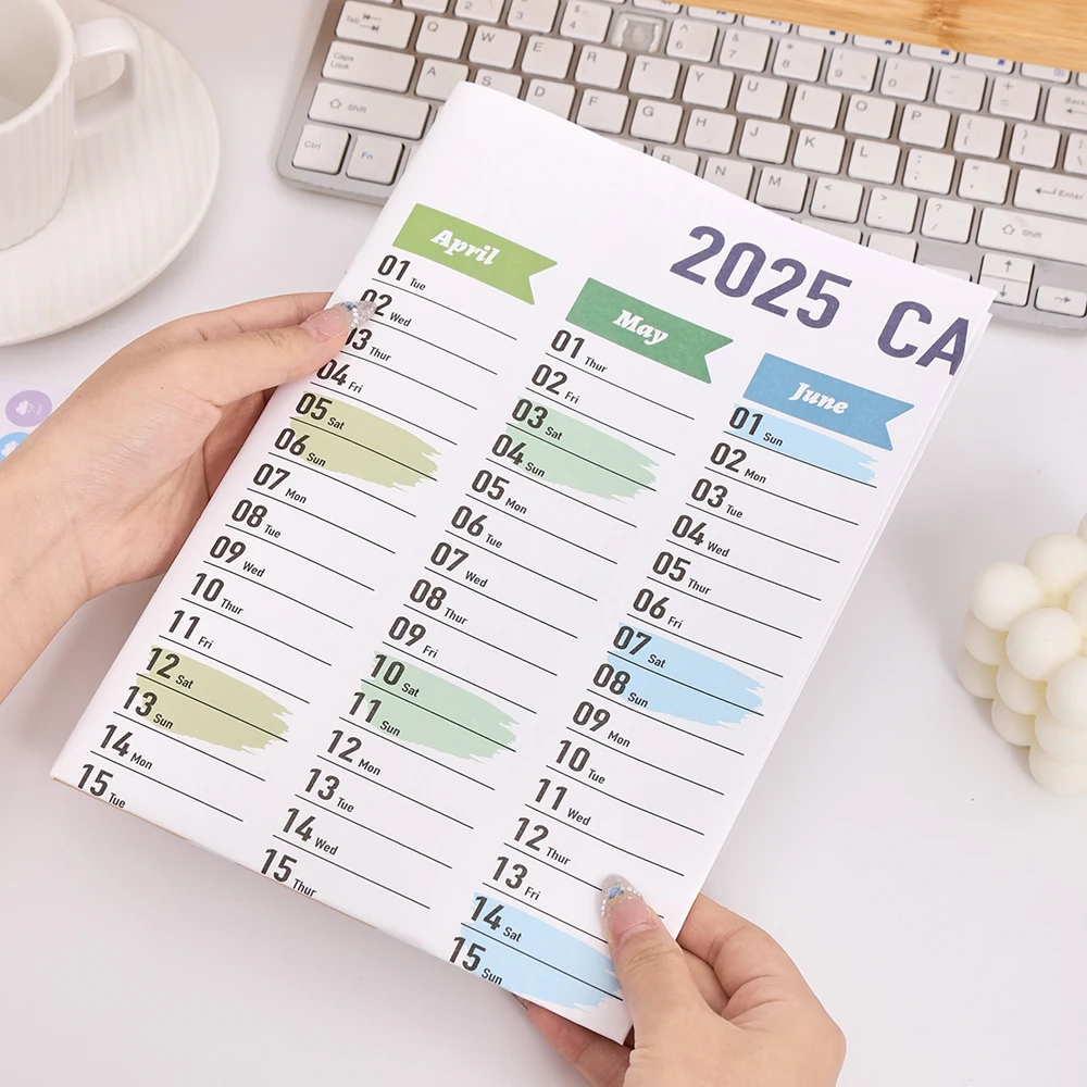 imoda 1pc 2025 Colorful Large Wall Calendar  With Stickers 365 Days Calendar The Year Planner Memo Schedules Calendar