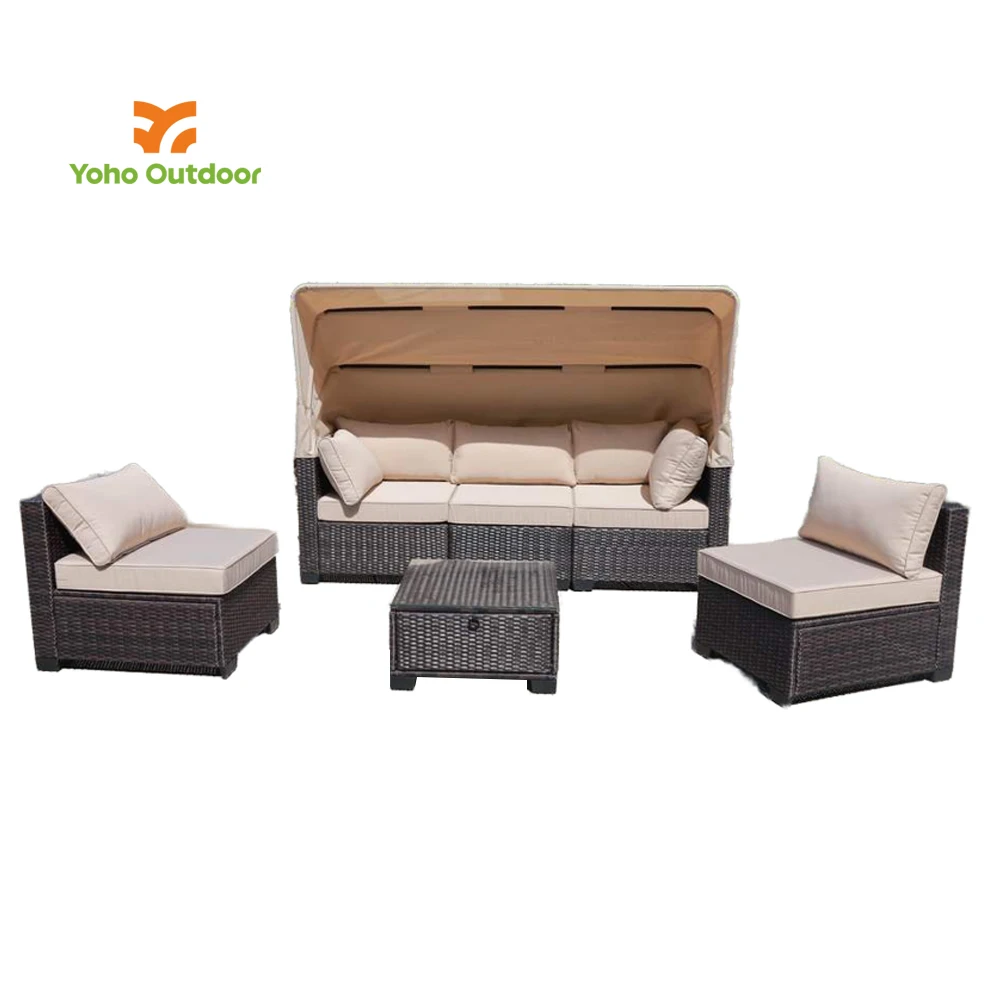 Modern High quality PE Rattan Garden Furniture Garden Furniture Outdoor 7pc Rattan Wicker Outdoor Sofa Set