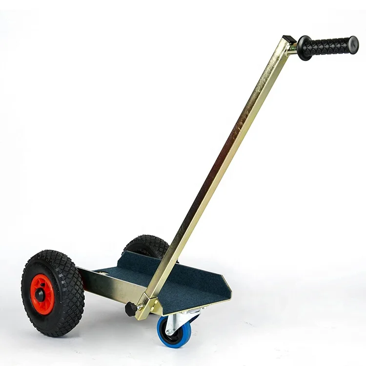 3 Wheel Galvanized Drywall Board Panel Trolley With Pneumatic Tyres 300KGS Loading Panel Cart Dolly