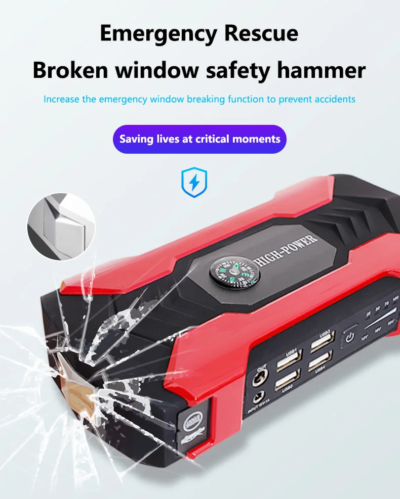 99800mAh 1000A Mini Car Jump Starter With 12V Lithium Battery Power Bank Jump Pack With Air Compressor Booster Charger For Car