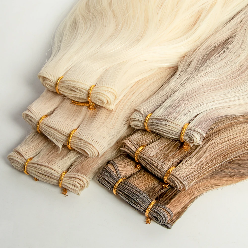 Raw Virgin Double Drawn European Genius Hair Extensions Thin Invisible No Return Hair Genius Weft