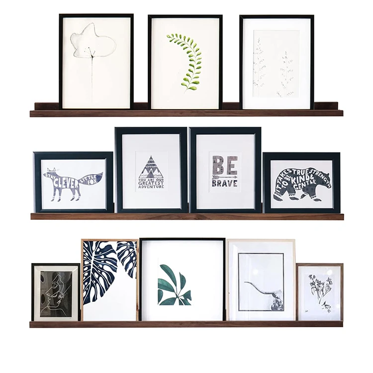 K&B Bathroom Kitchen Rustic Wooden Wall Mounted Floating Wall Hanging Shelves